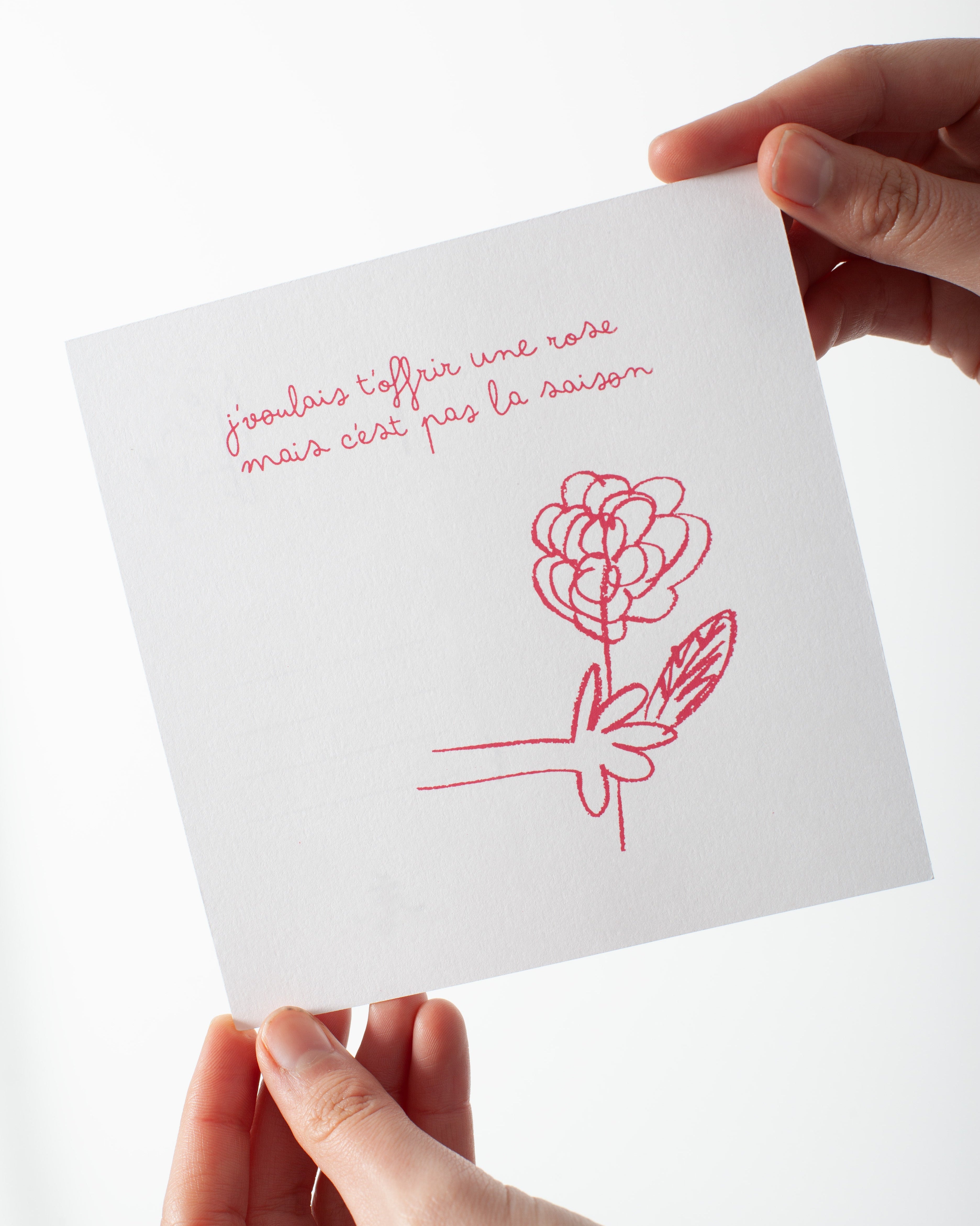 Je voulais t'offrir un rose... • Papier recyclé • Carte postale